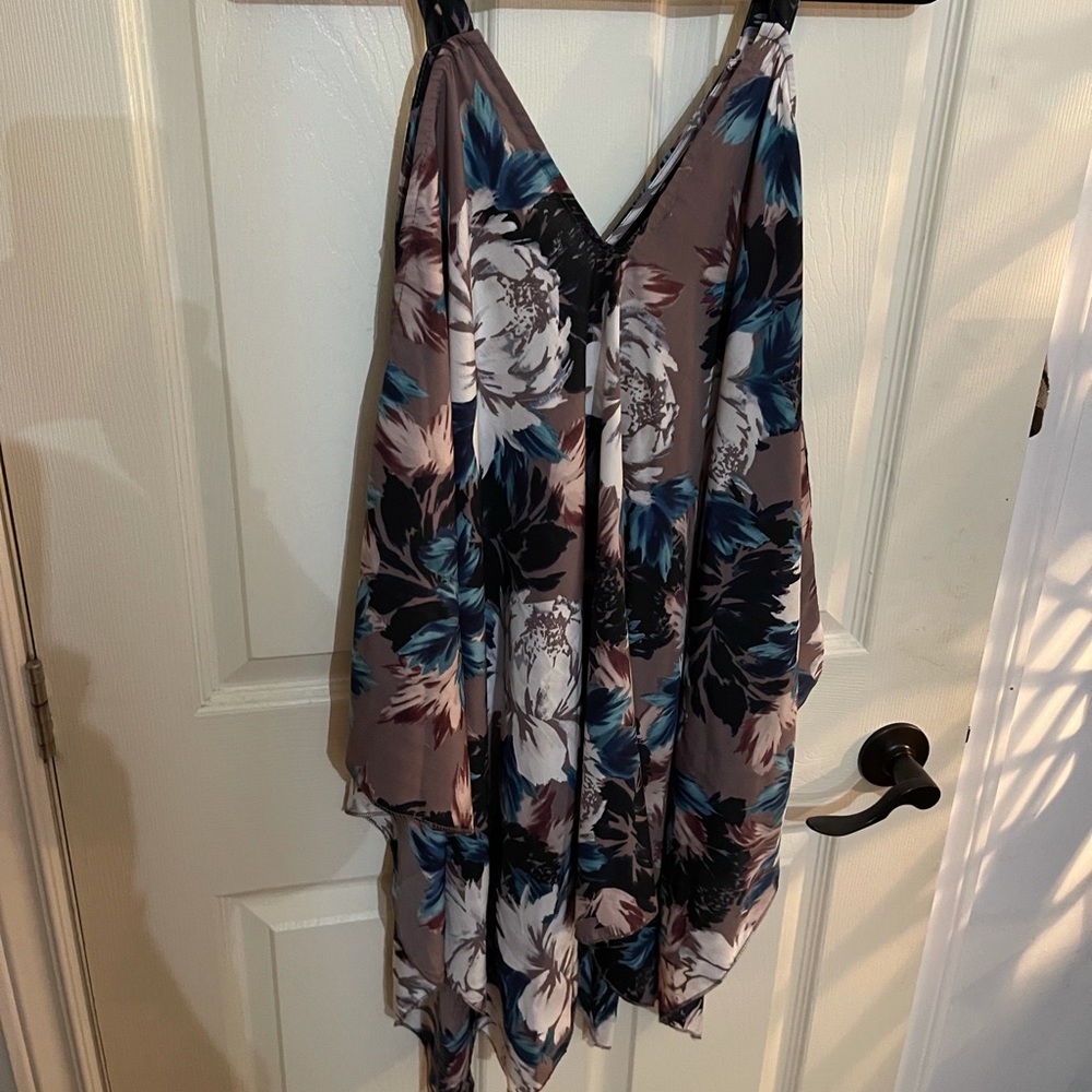Floral Frill Long Tank - measurements added